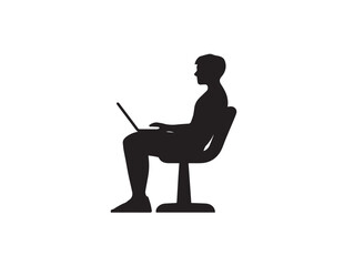 Workaholic silhouette icon vector illustration solid black symbol for dedicated employee