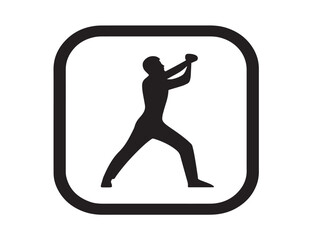 Workout app silhouette icon vector illustration solid black symbol for exercise tracking