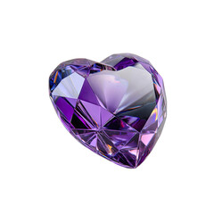 Heart-shaped, multifaceted purple gem