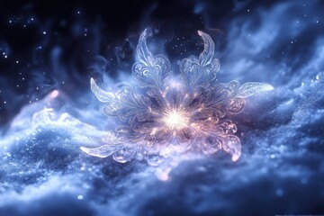 A beautiful flower in the sky.