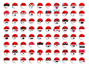 set of red icons Indonesia