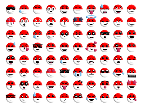 set of red icons Indonesia