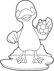 Duck Handball player Handball Animal Vector Graphic rt Illustration