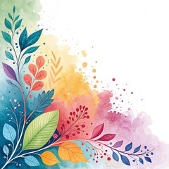Colorful floral watercolor design