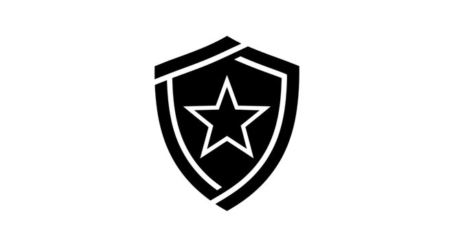 Stylized security shield graphic with star, creating a sense of protection and reliability