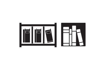 Bookshelf Silhouette Vector Design Minimalist Bookshelf Silhouette Artwork