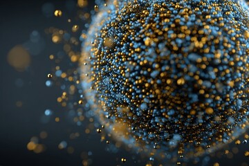 Macro View of Tiny Two-Toned Particle Sphere