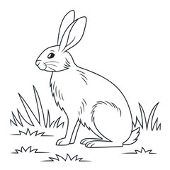Simple outline illustration of a cute rabbit a classic animal design perfect for various projects