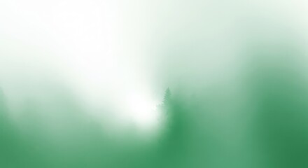 Misty forest silhouette with diffused light and soft focus background