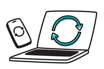 Device synchronization between laptop and phone