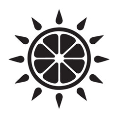 lemon slice vector sketch art silhouette line drawing design illustration