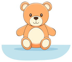 Obraz premium Cartoon illustration of a cute teddy bear with open arms ready for hugs
