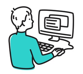 Man working on desktop computer