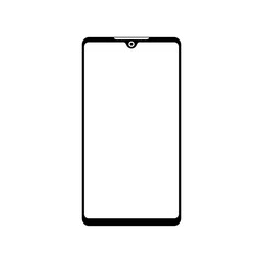 minimal phone icon silhouette with notch  