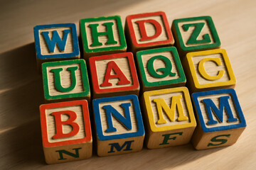 Alphabet Blocks on Table
