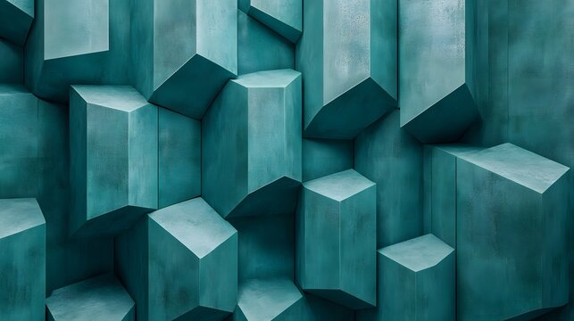 Abstract background of textured teal geometric columns.