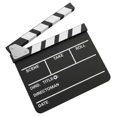 Obraz premium 3D film clapperboard, angled