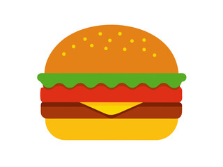 Vector art of delicious burger with fresh ingredients vector