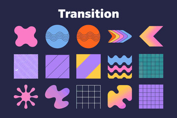 Fototapeta premium Trendy Abstract Shape Collection for Modern Design Projects and Creative Visuals with Vibrant Colors and Unique Patterns