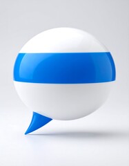 Glossy blue and white speech bubble