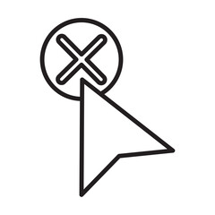 Click line icon set. Computer mouse pointer cursor icon. Clicking cursor, pointing hand, clicking icon. Clicking cursor. Vector Illustration.