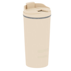 3d render travel mug reusable cup with transparent background
