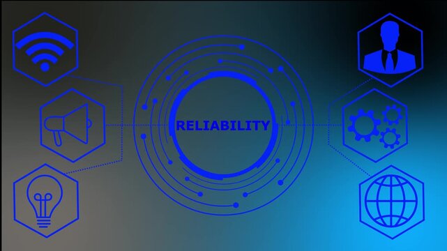 Business concepts highlighting reliability with technological data concept. business technology virtual screen background. performance metrics, and business insights from large data sets ,network 4k..