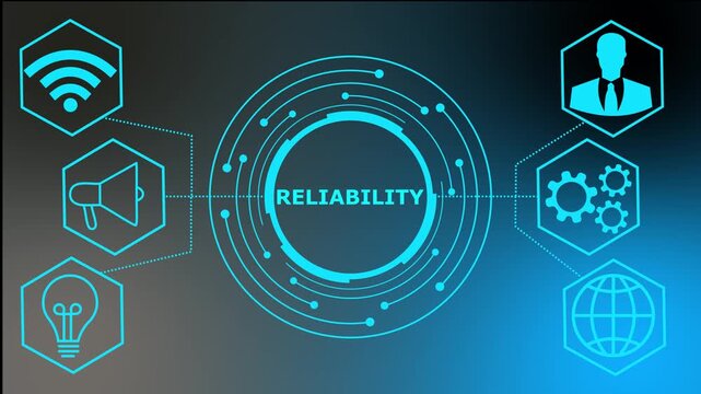 Business concepts highlighting reliability with technological data concept. business technology virtual screen background. performance metrics, and business insights from large data sets ,network 4k..