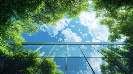Nature-inspired urban architecture city park photography sunny day low angle sustainability concept
