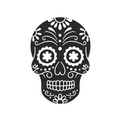 Fototapeta premium Traditional day of the dead sugar skull with floral patterns
