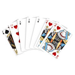 3d render playing cards poker deck queen with transparent background