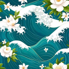 Obraz premium Floral wave pattern