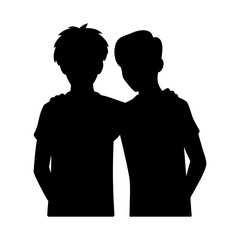 Vector silhouettes of a best friend