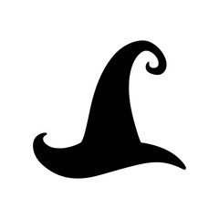 Vector silhouettes of a witch hat