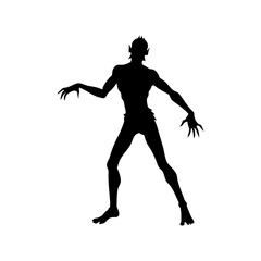 Vector silhouettes of a zombie man