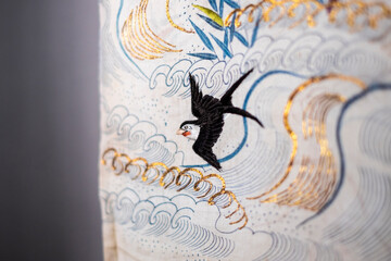 Obraz premium 江戸時代の浴衣の模様_ツバメ