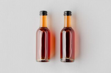 Small rose wine bottle mockup. Bordeaux shape