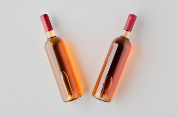 Rose wine glass bottle mockup