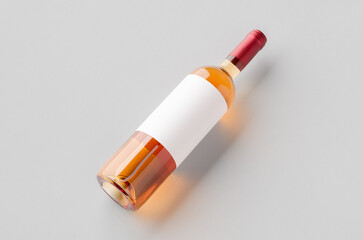 Rose wine glass bottle mockup