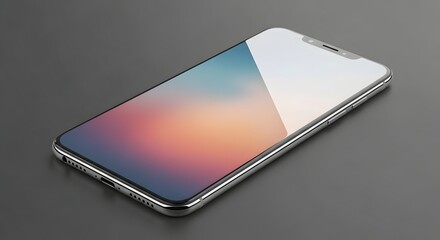 Modern electronic device showcasing a colorful screen display on a sleek surface