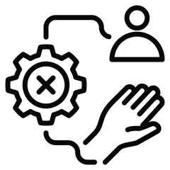 Customer Distant In Traditional Companies Icon Line Vector Illustration