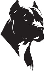 Pitbull Dog Silhouette Vector Black and White Strong Canine Illustration