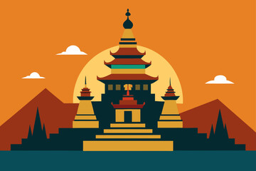 vector illustration of temple
