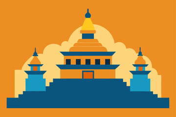 vector illustration of a temple