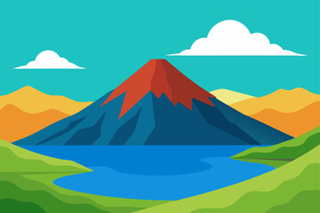 mountain landscape vector illustration