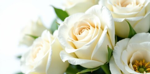 Elegant white rose and eustoma bouquet, isolated on white , eustoma, special occasion, spring