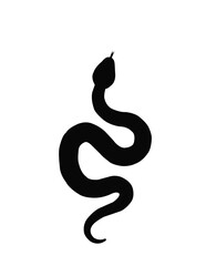 Fototapeta premium black silhouette of snake vector