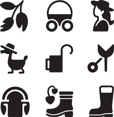 set of vector icons for baby