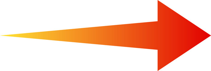 Fototapeta premium Bright orange and yellow arrow pointing rightward