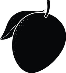 Fresh Mango Half Peeled Silhouette Transparent Background